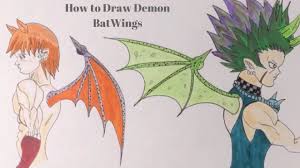 How to draw bat wings basic. How To Draw Demon Bat Wings Manga Version Youtube