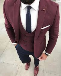 Mens Black And Burgundy Suits Burgundy Suits Are Becoming A Popular Choice For Grooms On Their Wedding Day And A Great Choice If You Want To Move Awa Suit Fashion Burgundy Suit Mens Outfits
