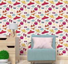 Unsere designs sind originell, exklusiv und geben ihrem wohnzimmer leben. Tapeten Wohnzimmer Nahtloses Muster Mit Sommerkleidung Tenstickers