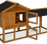 Alice's Garden - Clapier en Bois Hotot pour Lapin et Autres rongeurs. 4  Lapins. Cage à Lapin avec enclos. Espace intérieur et extérieur. poulailler  : ...