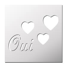 Pochoir Oui Coeurs Pochoir Pochoir A Imprimer Scrapbooking Gabarit