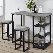 This 3 Piece Grey Pub Table Set With The Faux Concrete Top Is A Great Way To Bring Style To Your Home And Adding A Modern A Pub Table Sets Pub
