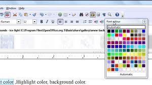 Openoffice Org Writer Tutorial Text Color Highlight Color