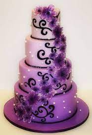 4757244686 87af03718b Black Wedding Cakes Wedding Cakes Purple Cakes