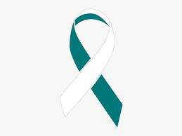 If you see the colors combined on one ribbon, you're likely looking at a cervical cancer. Teal And White Colored Cervical Cancer Ribbon Hd Png Download Transparent Png Image Pngitem