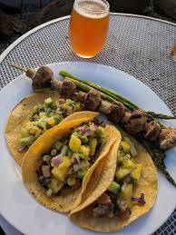 Top the tortillas with the fish and the mango salsa. Homemade Grilled Fish Tacos With Mango Avocado Salsa Food