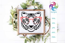 Download Tiger With Glasses Svg File Crella