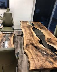 Wooden Epoxy Table Wooden Table Epoxy Resin Walnut Table Etsy Teak Leilighet Glas