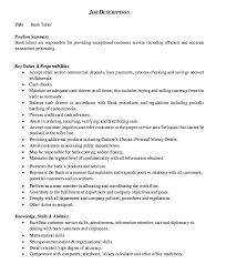 Job Description Bank Teller Examples Resume Cv Bank Teller Bank Teller Resume Job Description