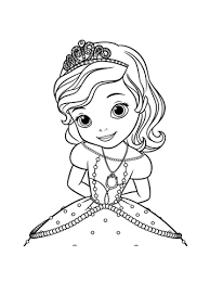 Princess walking on the water (at sea) princess mom holding her cute baby girl. Princes Sofia Free To Color For Children Sofia The First Kids Coloring Pages
