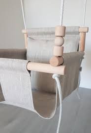 Comfortable Design Natural Linen Melange Baby Swing Toddler Etsy In 2020 Toddler Swing Baby Swings Baby Swing Outdoor
