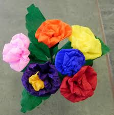Mexican paper flowers near me. Mexican Crepe Paper Flowers Multicolor Bouquet Of 6 Crafts Party For Sale Online Ebay