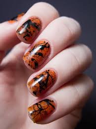 Give Your Nails A Fall Makeover With A Crescent Moon Accent Halloween Nail Designs Autumn Nails Orange Nail Designs