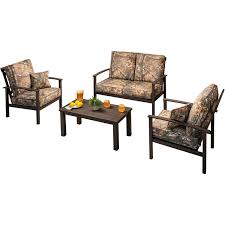 Patio outdoor furniture in lone tree on yp.com. Hanover Cedar Ranch 4 Piece Outdoor Patio Furniture Set 2 Chairs Loveseat Coffee Table Thick Real Tree Printed Camo Cushions Overstock 32524060