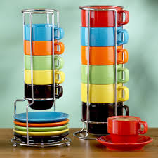 Because it's so small, it doesn't require much power and is able to heat up quickly and start extracting without delay. Espresso Demitasse Cups Home Garden Colorful Stacking Mugs With Rack Ceramic Espresso Cups And Saucers Set Bistrozdravo Com