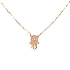 Mini Reflective Hamsa Necklace Rose Gold Rose Gold Necklace Hamsa Necklace Rose Gold Hamsa