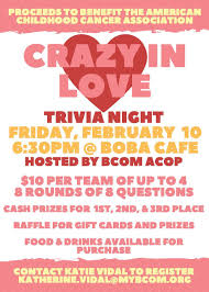 Whether you have a science buff or a harry potter fa. Burrell College Of Osteopathic Medicine Crazy In Love Trivia Night Fundraiser