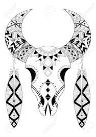 For those of you who want to have a coloring book for adults can go directly to your subscription store, but if you want to download adult coloring pages for free, now there are some sites that provide special adult coloring pages which can be downloaded for free. Animal Skull With Two Feathers Hand Drawn Ethnic Animal For Royalty Free Cliparts Vectors And Stock Illustration Image 64952707
