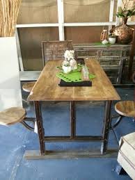Industrial Cantina Table Built In Stools On Hinge Rustic Dining Table Rustic Dining Table