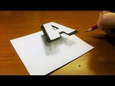Very Easy How To Drawing 3d Floating Letter Quot A Quot Trick Art On Line Paper For Kids Youtube Art Tips 3d Drawings Lined Paper For Kids