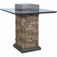 Bfg supply co 14500 kinsman rd. Propane Gas Square Fire Pit Table 30 000 Btu Brown Stone 50352 Reno Depot