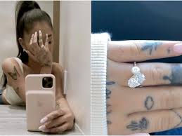 And we could all see the gorgeous diamond ring! Ariana Grande S Engagement Ring May Have A Hidden Meaning Glamour