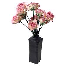 All of our mulberry paper flowers and mulberry paper roses are made using natural, renewable materials. Dozen Pink Paper Roses In A Black Ceramic Vase