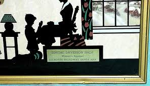 Vtg Reverse Painting Silhouette EDYTHE DAVIDSON SHOP 213 N. Broadway Santa  Ana