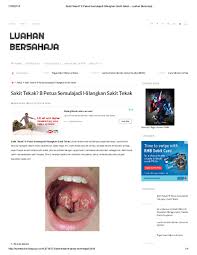 Anda boleh merawat sakit tekak hanya di rumah. Pdf Sakit Tekak 8 Petua Semulajadi Hilangkan Sakit Tekak Luahan Bersahaja Che Shariff Academia Edu