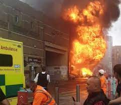 Fifteen engines and 100 firefighters were sent to the south east london station, where the fire had started in garages in the arches of the railway station. 9vjx7fbezew2fm