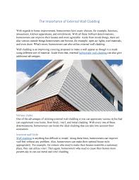 To make this concrete, combine 8 parts cement, sand and lightweight aggregate with 5 parts water. The Importance Of External Wall Cladding By Garey Nolan Issuu
