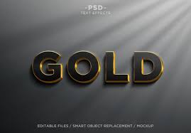 3d Realistic Black Gold Effects Editable Text Film Logo Channel Logo Brand Names And Logos