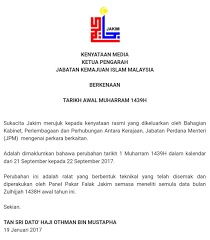 It is used to determine the proper days of islamic holidays and rituals, such as the annual period of fasting and the proper time for the hajj. Kpm Kenyataan Media Jakim Berkenaan Tarikh Awal Muharram 1439h