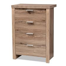 Vidaxl solid wood oak tallboy chest of 5 drawers tall sideboard side cabinet. Laverne Modern And Contemporary Oak Finished 4 Drawer Chest Brown Baxton Studio Target