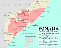 Somalia map by googlemaps engine: War In Somalia Map Of Al Shabaab Control June 2013 Political Geography Now