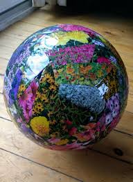 Decoupage Bowling Ball Garden Gazing Ball Garden Art Crafts Garden Globes Garden Art Diy