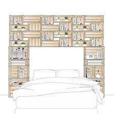 Quel lit avec rangement choisir. Tete De Lit Arche 160 4s 16l 16h 2t Caisses En Bois Made In France Avec Kit De Fixation