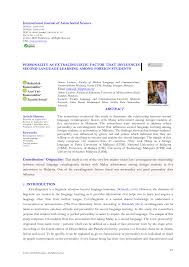 Example challenge your inner introvert to attend the social functions. Pdf Personality As Extralinguistic Factor That Influences Second Language Learning Among Foreign Students
