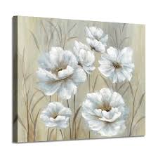 Wall flowers flower background nature vintage sunflower wood plant frame. White Floral Prints Wall Art Yellowish Peony Artwork Flowers Canvas Picture Painting For Bedroom Peonies Artwork Floral Painting Yellow Canvas Art