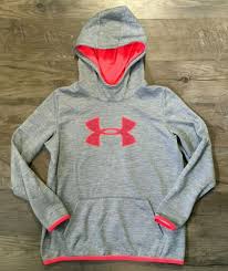 Under Armour Storm Hoodie Heather Gray Orange Red Youth Sz Xl Underarmour Everyday Youth Hoodies Under Armour Hoodie Hoodie Girl