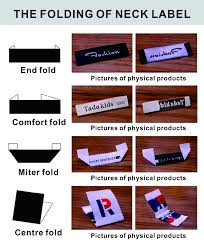 Luxury Fashion Damask Clothing Neck High Quality End Fold Brand Logo Custom Garment Size Woven Custom Woven Labels Clothing Brand Logos Clothing Labels Design