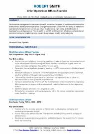 chief operations officer resume samples