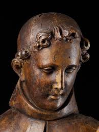 Late 17th C, Baroque, Saint, Italian School, Wooden Sculpture of Saint  Anthony