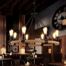 Industrial Retro Style Hemp Rope Chandelier Pendant Lights Lighting Fixtures Lamp Hanging Living Room Cafe Restaurant Decor Walmart Com Walmart Com