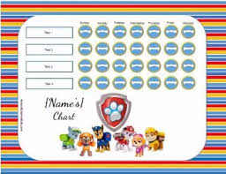 free customizable paw patrol charts instant download