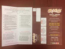 South Garden Restaurant Menu