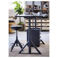 Idasen Desk Sit Stand Black Dark Gray 63x31 1 2 Ikea Metallicheskaya Mebel Stol Mebel