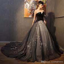 Gothic Wedding Dresses Custom Color Black Light Champagne Corset Back Bridal Gowns Sweetheart Sleeveless Puffy Ball Gown Tulle Dress Flowers Long Wedding Dresse Stunning Prom Dresses Modest Black Prom Dress Long