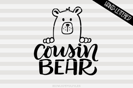 By thehungryjpeg in crafters / flowers and animals. Free Cousin Bear Bear Family Hand Drawn Lettered Cut File Crafter File Download Best Free 15475 Svg Cut Files For Cricut Silhouette And More