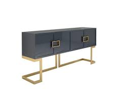 We can bring a fresher, updated look to sideboards and buffets by using the buffet lamp principle but giving it a more modern feel! Gray And Polished Brass Sideboard Buffet For Sale At Pamono